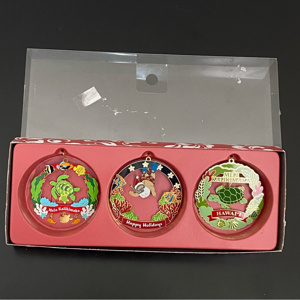 ISLAND HERITAGE 3-pk Island Style Holiday Hawaiian Collectible Ornament